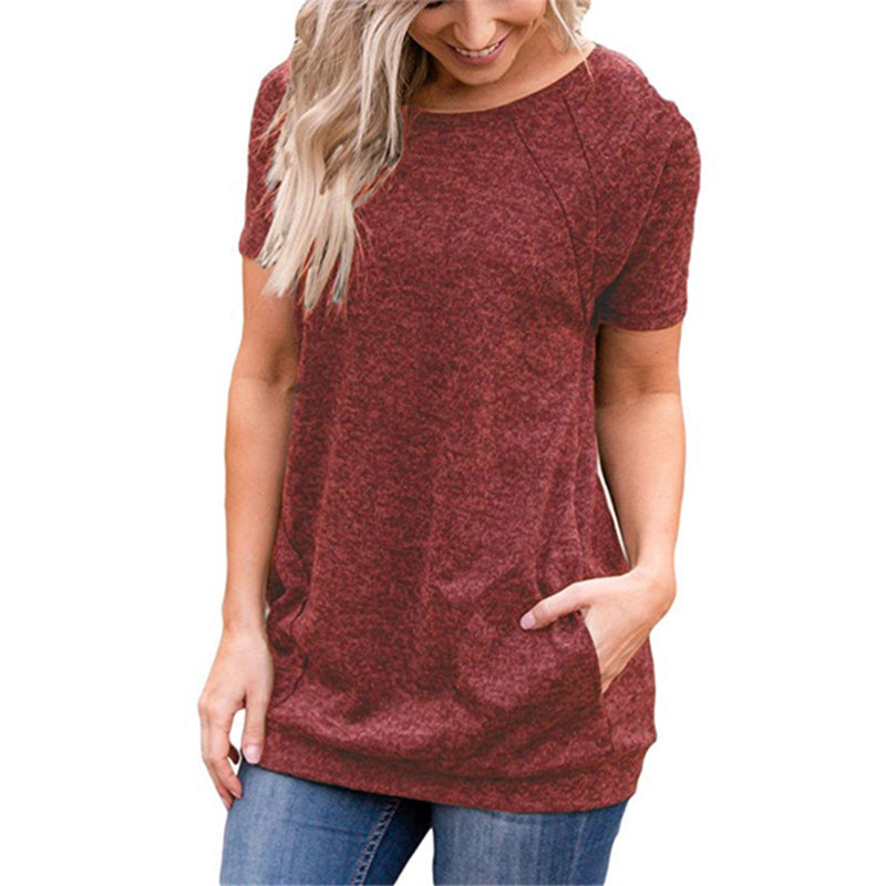 Round Neck Loose Casual Tops