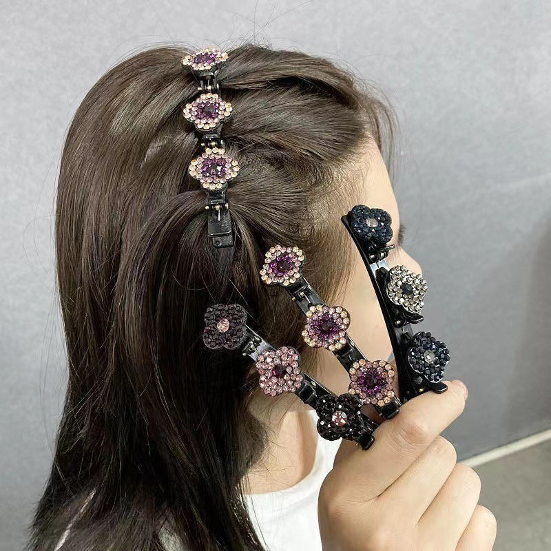 Three Flower Side Hair Clip