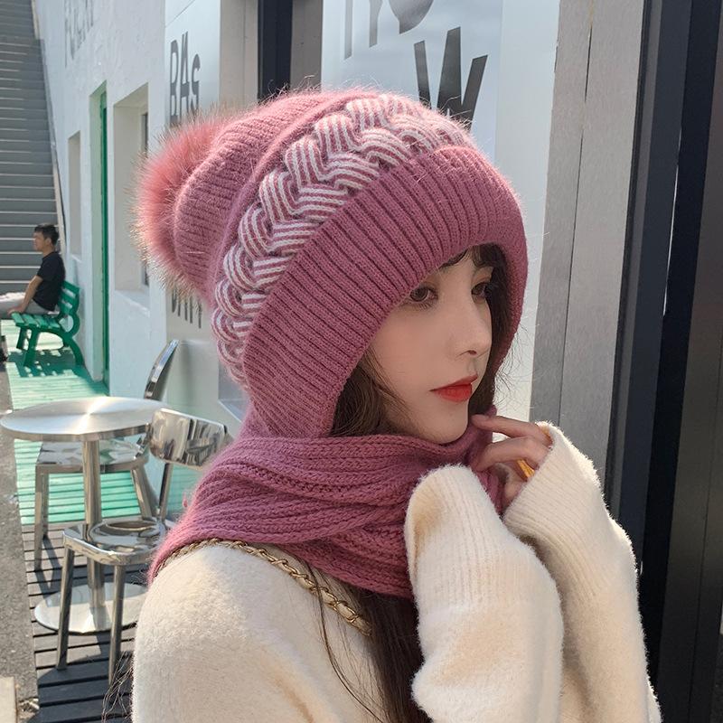 All-match Lovely Knitting Thickening Hat Scarf