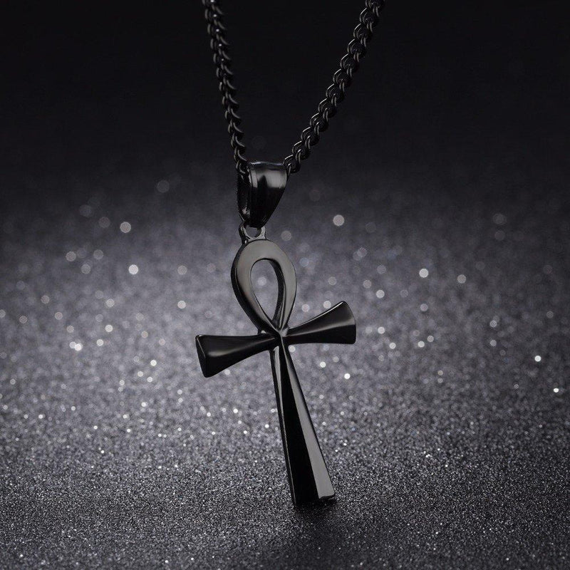Stainless steel ancient Egyptian Cross men's Necklace
