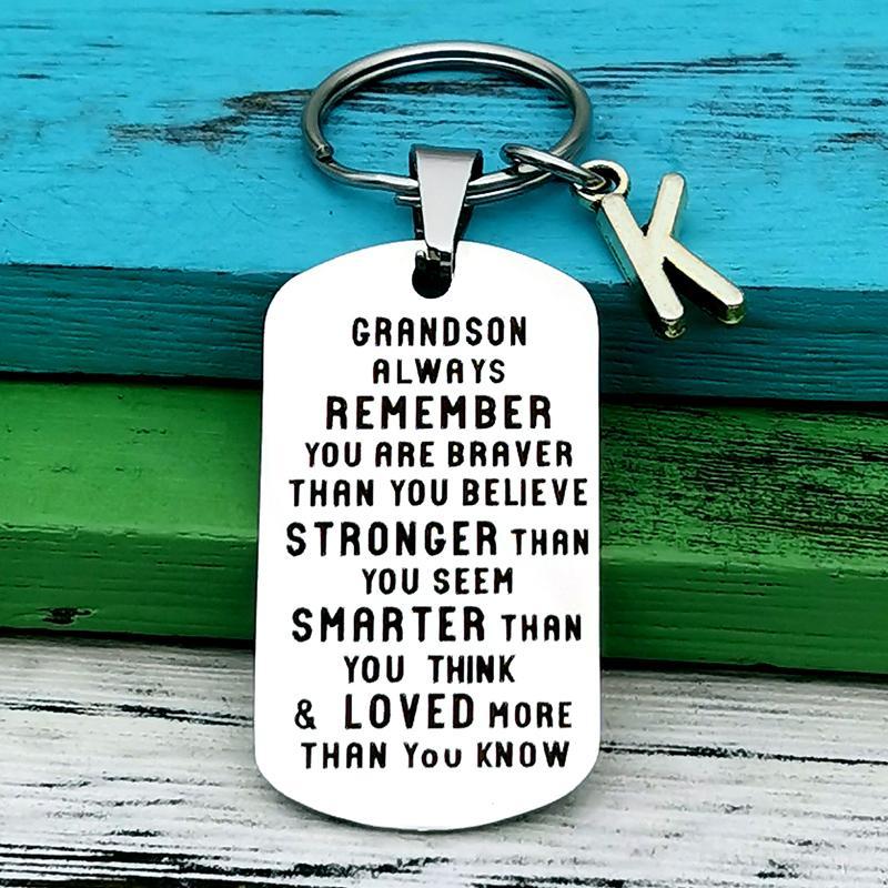 luckyidays™To My Grandson Granddaughter Son Daughter Gift Lettering Keychain